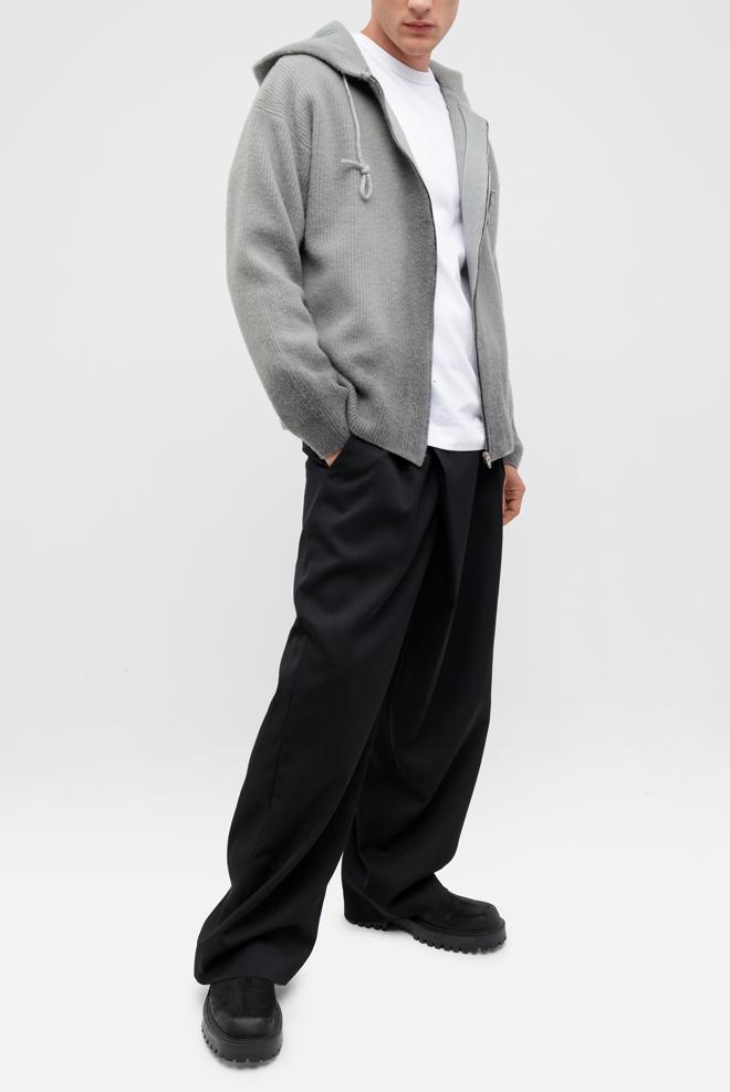 Брюки Juun.J wool asymmetrical trouser black 9676242003